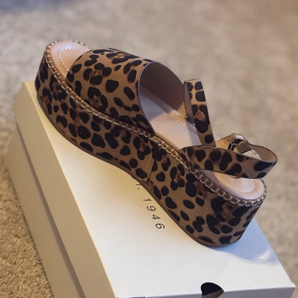 Leopard Print Platform Sandals